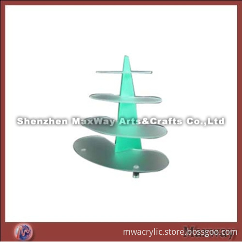 Clear 4 Tiers Lucite Cupcake Stand Rack with Green Supply
